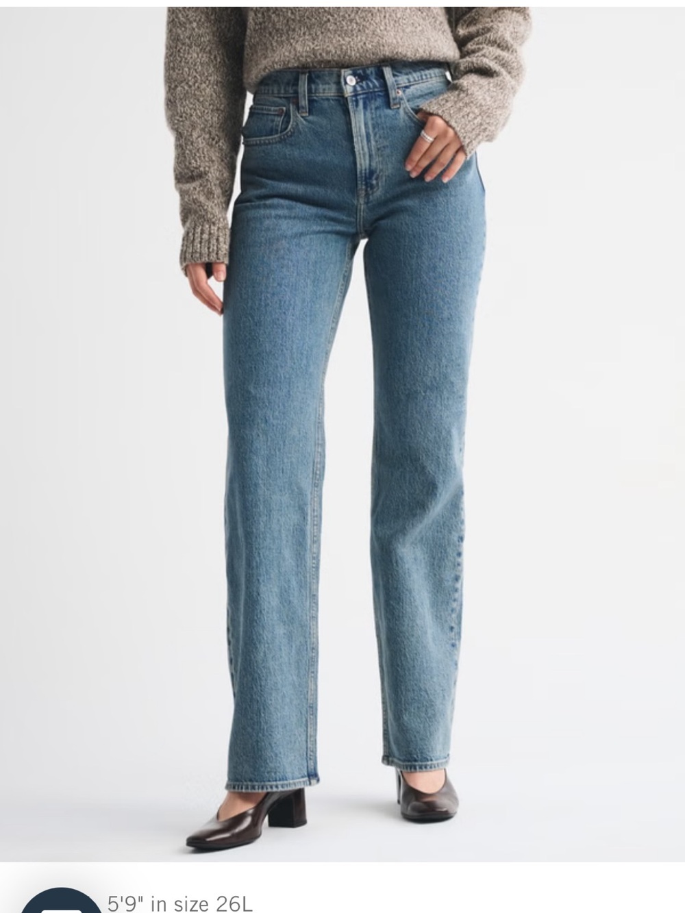 Abercrombie & Fitch High-Rise Straight Jeans — Medium Blue